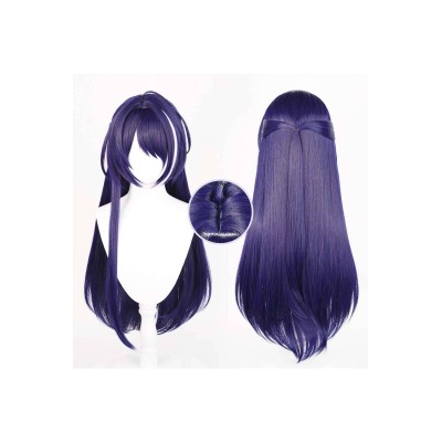 Honkai: Star Rail Acheron Dark Blue Wig Heat Resistant Synthetic Hair Accessories Cosplay Costume Halloween Carnival