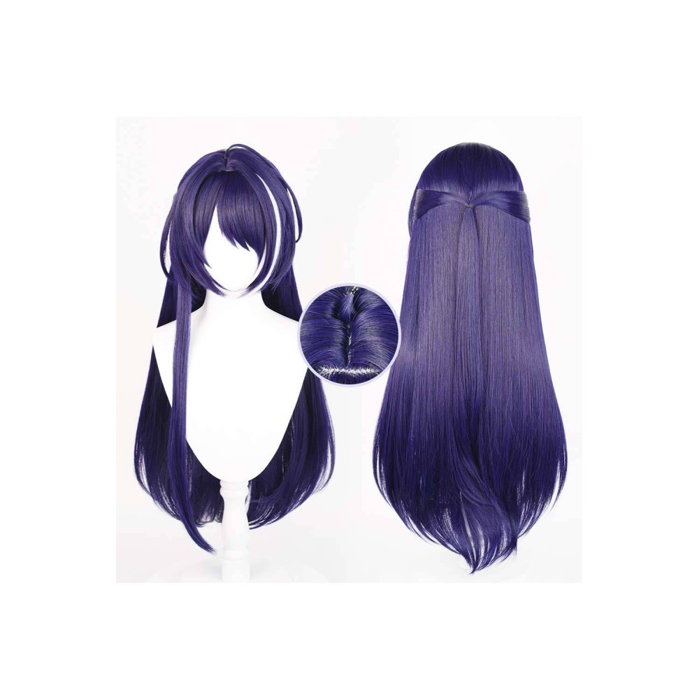Honkai: Star Rail Acheron Dark Blue Wig Heat Resistant Synthetic Hair Accessories Cosplay Costume Halloween Carnival