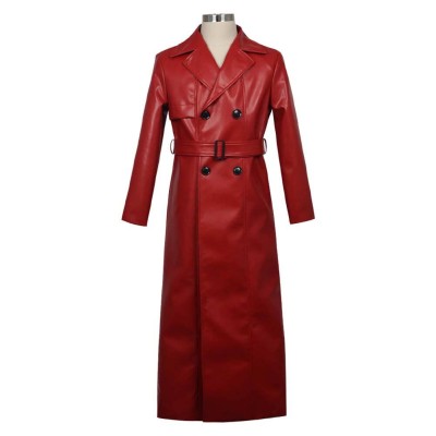 Homicipher Scarlet Rain Men Red Overcoat Cosplay Costume Halloween Carnival Outfit