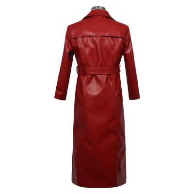 Homicipher Scarlet Rain Men Red Overcoat Cosplay Costume Halloween Carnival Outfit