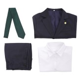 Hiromi Higuruma Black Suit Cosplay Costume Halloween Carnival Outfit