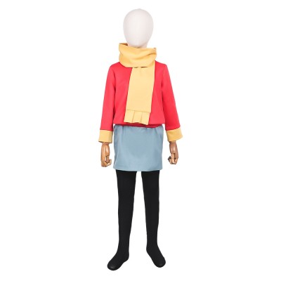 Hilda Kids Children Red Fullset Party Cosplay Costume Halloween Carnival Outfit