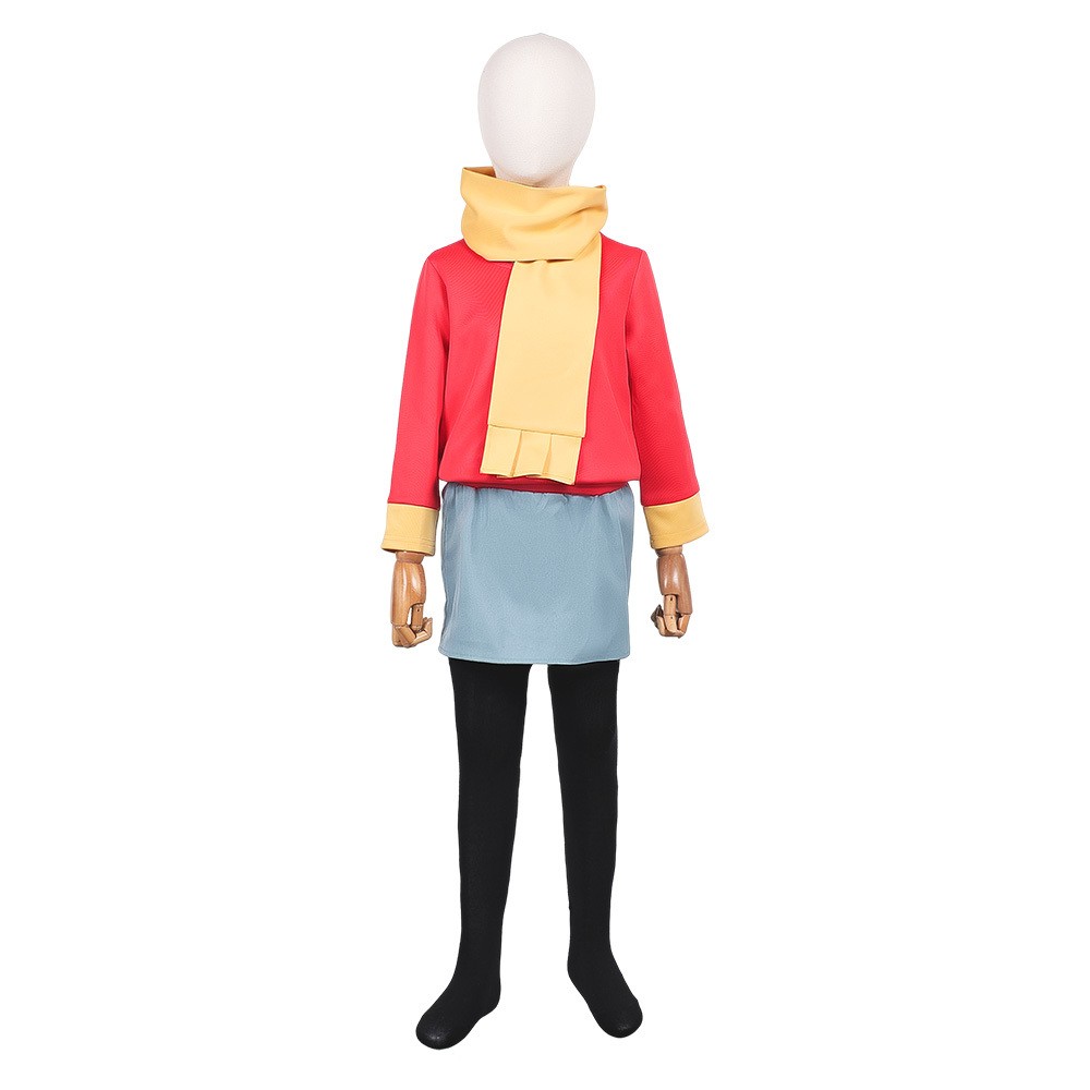 Hilda Kids Children Red Fullset Party Cosplay Costume Halloween Carnival Outfit