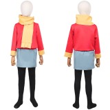 Hilda Kids Children Red Fullset Party Cosplay Costume Halloween Carnival Outfit