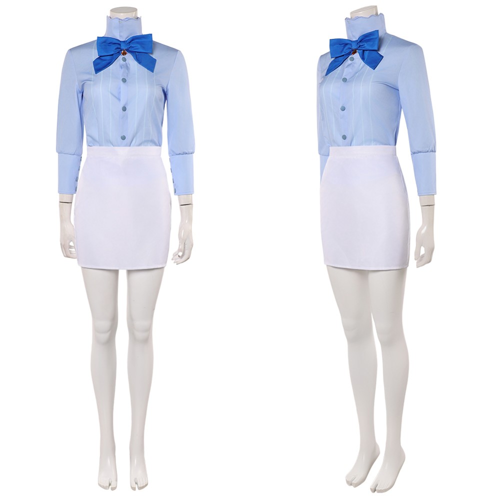 Heroines Nami Women Blue Shirt Set Cosplay Costume Halloween Carnival Outfit
