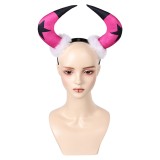Helluva Boss Verosika Pink Star Horn Headband Accessories Cosplay Costume Halloween Carnival