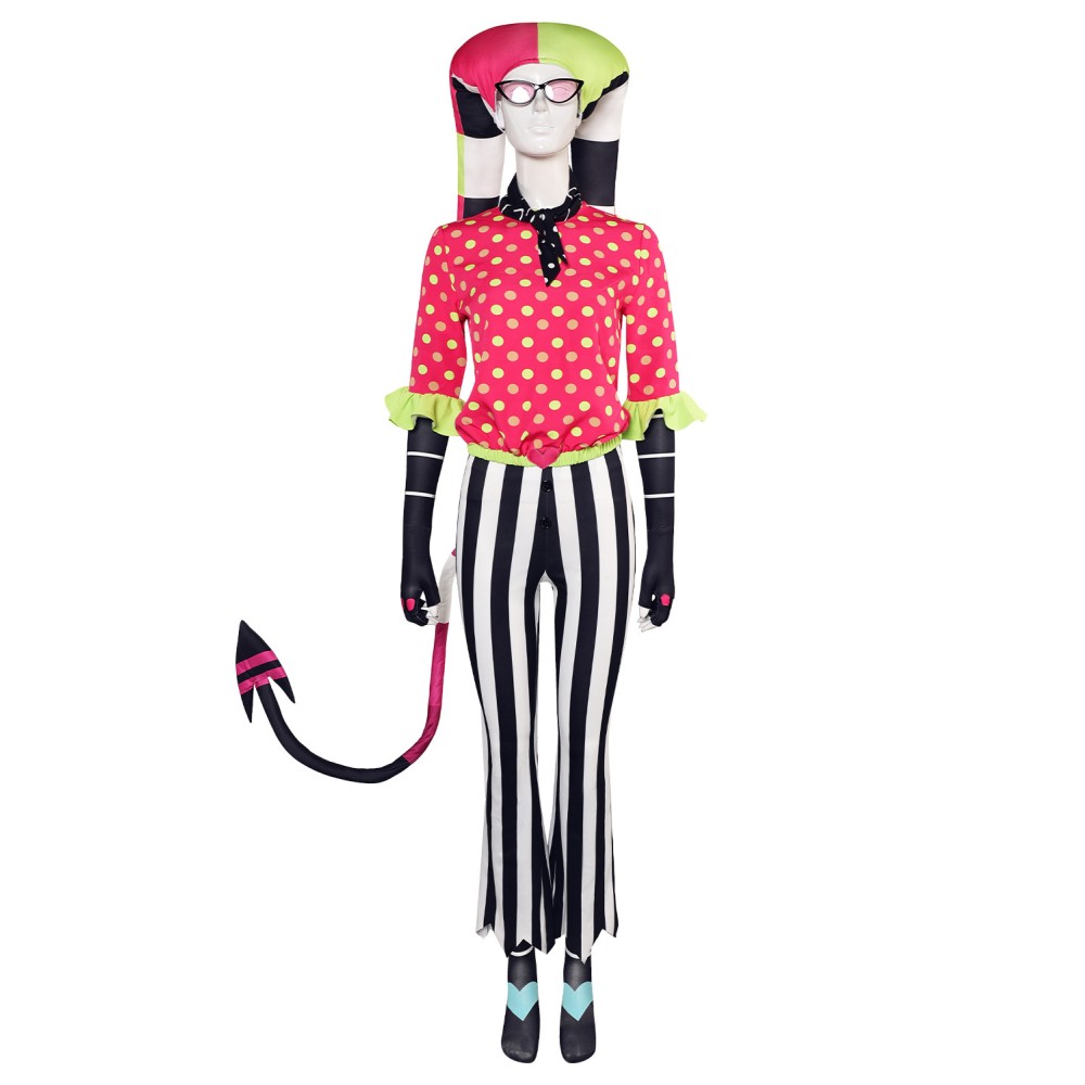 Helluva Boss Season 2 Fizzarolli Polka Dot Set Hazbin Hotel Suit Cosplay Costume Halloween Carnival Outfit