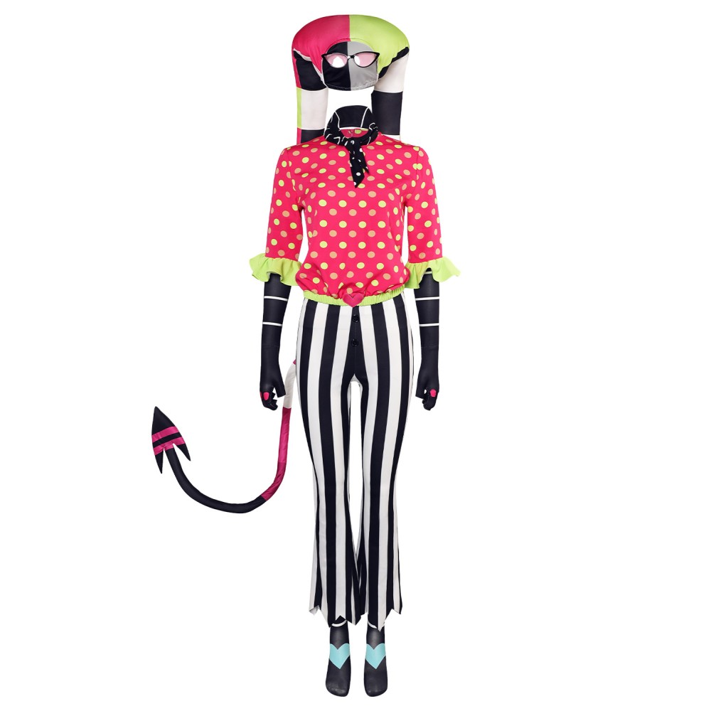 Helluva Boss Season 2 Fizzarolli Polka Dot Set Hazbin Hotel Suit Cosplay Costume Halloween Carnival Outfit