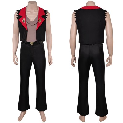 Helluva Boss Satan Black Top Pants Cosplay Costume Halloween Carnival Outfit
