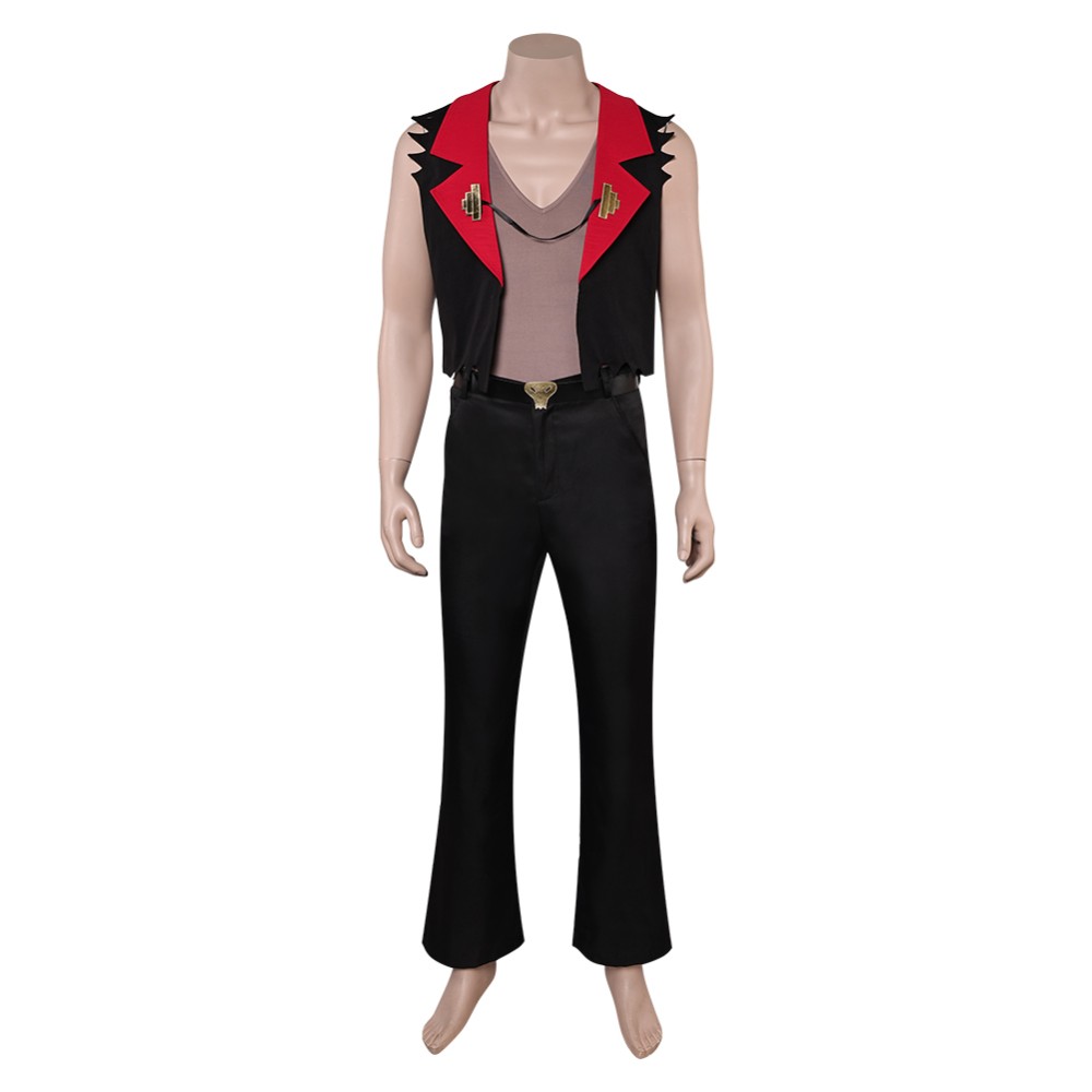 Helluva Boss Satan Black Top Pants Cosplay Costume Halloween Carnival Outfit