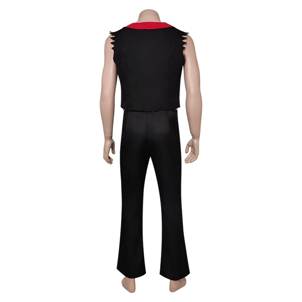 Helluva Boss Satan Black Top Pants Cosplay Costume Halloween Carnival Outfit
