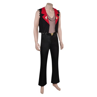Helluva Boss Satan Black Top Pants Cosplay Costume Halloween Carnival Outfit