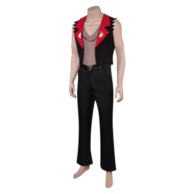 Helluva Boss Satan Black Top Pants Cosplay Costume Halloween Carnival Outfit