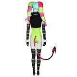 Helluva Boss Hazbin Hotel Fizzarolli Women Green Clown Suit Cosplay Costume Halloween Carnival Outfit
