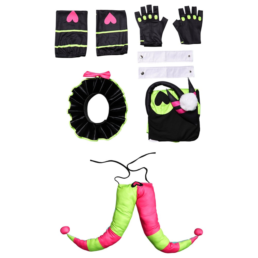 Helluva Boss Hazbin Hotel Fizzarolli Women Green Clown Suit Cosplay Costume Halloween Carnival Outfit