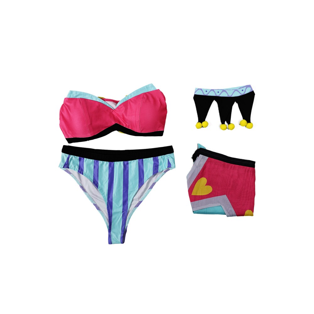 Helluva Boss Hazbin Hotel Fizzarolli Clown Swimsuit Suit Original Design Cosplay Costume Halloween Carnival Outfit