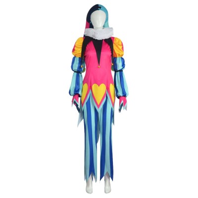 Helluva Boss Hazbin Hotel Fizzarolli Clown Suit With Hat Suit Cosplay Costume Halloween Carnival Outfit