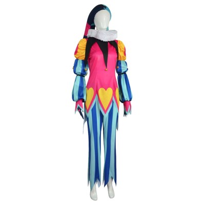 Helluva Boss Hazbin Hotel Fizzarolli Clown Suit With Hat Suit Cosplay Costume Halloween Carnival Outfit