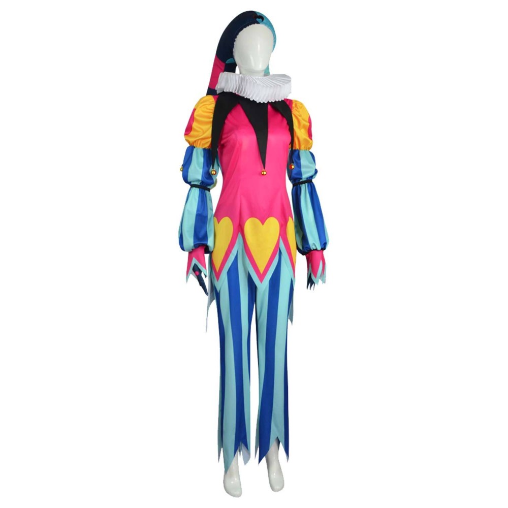 Helluva Boss Hazbin Hotel Fizzarolli Clown Suit With Hat Suit Cosplay Costume Halloween Carnival Outfit