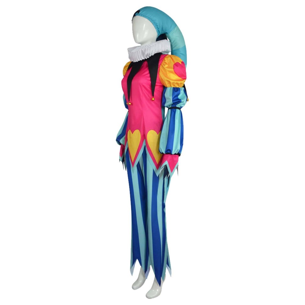 Helluva Boss Hazbin Hotel Fizzarolli Clown Suit With Hat Suit Cosplay Costume Halloween Carnival Outfit