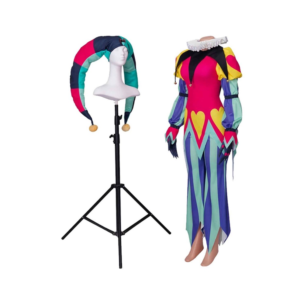 Helluva Boss Hazbin Hotel Fizzarolli Clown Suit With Hat Suit Cosplay Costume Halloween Carnival Outfit