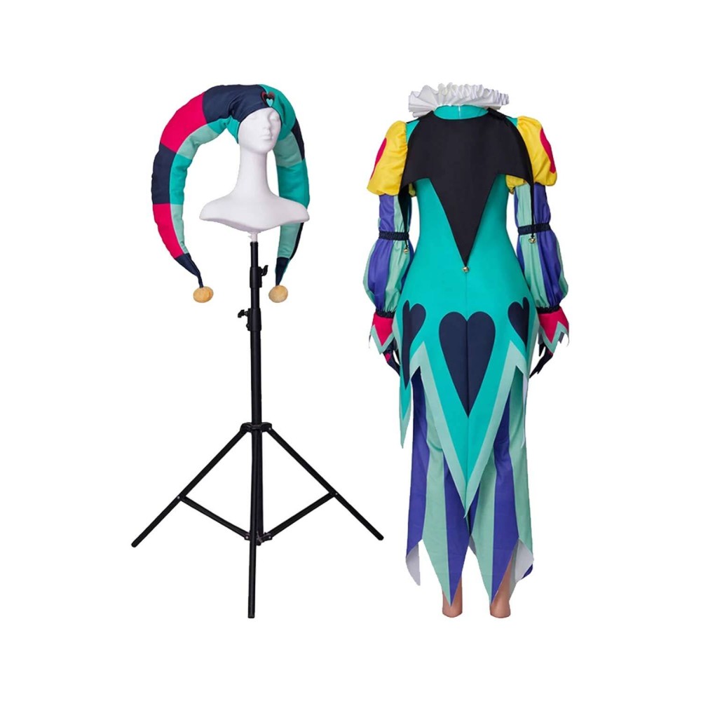 Helluva Boss Hazbin Hotel Fizzarolli Clown Suit With Hat Suit Cosplay Costume Halloween Carnival Outfit