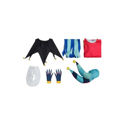 Helluva Boss Hazbin Hotel Fizzarolli Clown Suit With Hat Suit Cosplay Costume Halloween Carnival Outfit