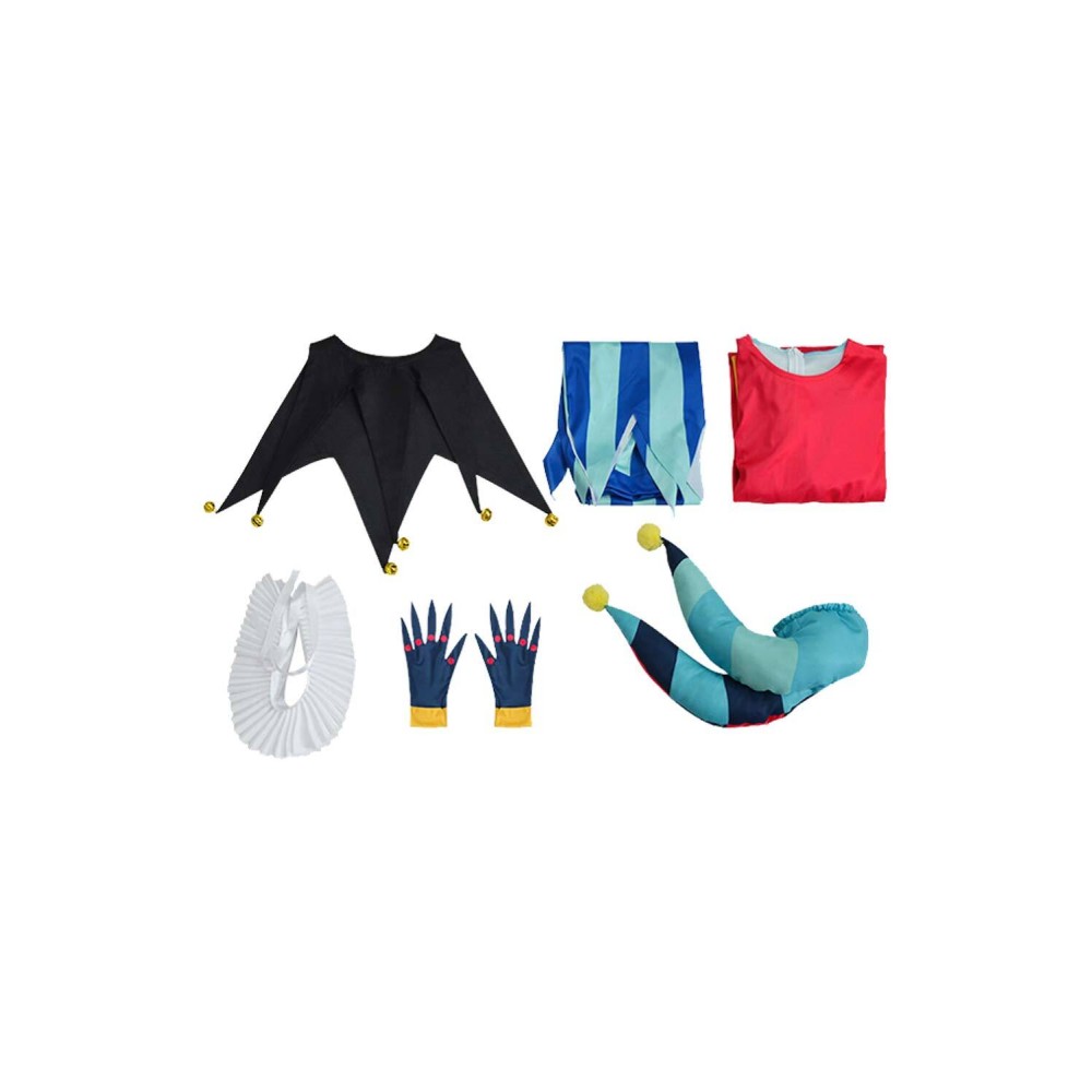Helluva Boss Hazbin Hotel Fizzarolli Clown Suit With Hat Suit Cosplay Costume Halloween Carnival Outfit