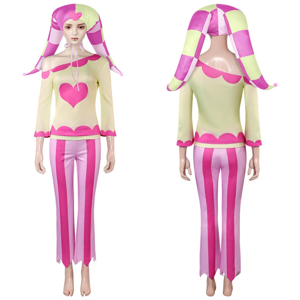 Helluva Boss Fizzarolli Pink Heart Cosplay Costume Halloween Carnival Outfit