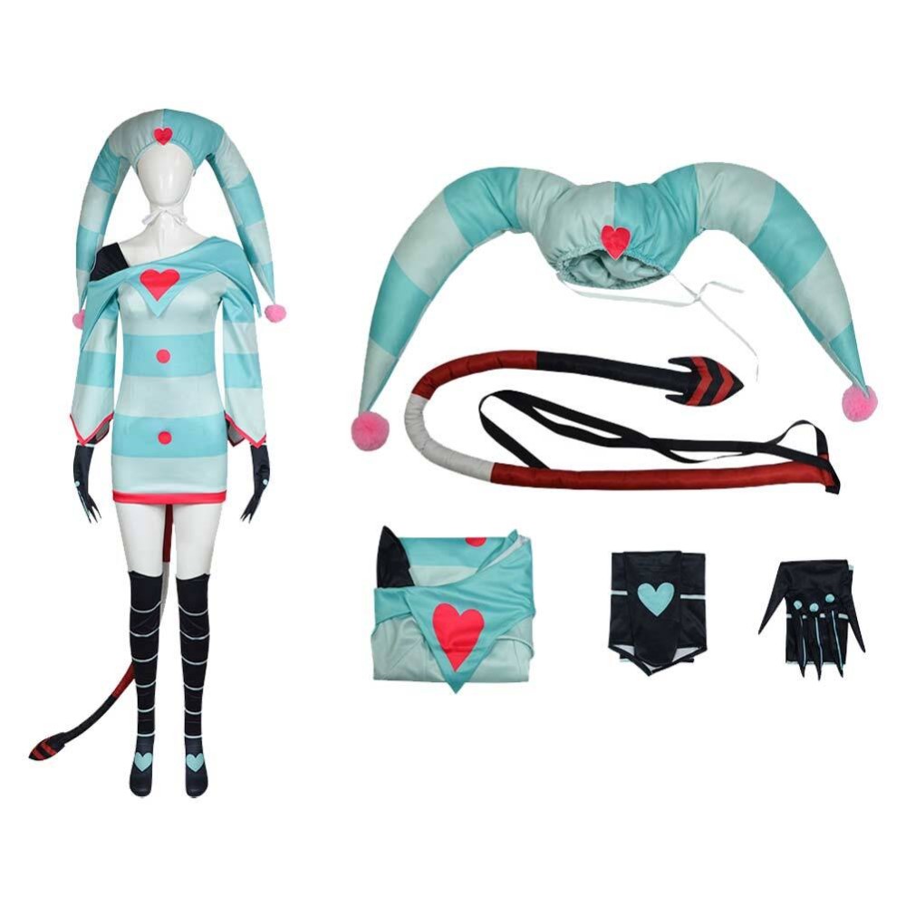 Helluva Boss Fizzarolli Green Fullset Cosplay Costume Halloween Carnival Outfit