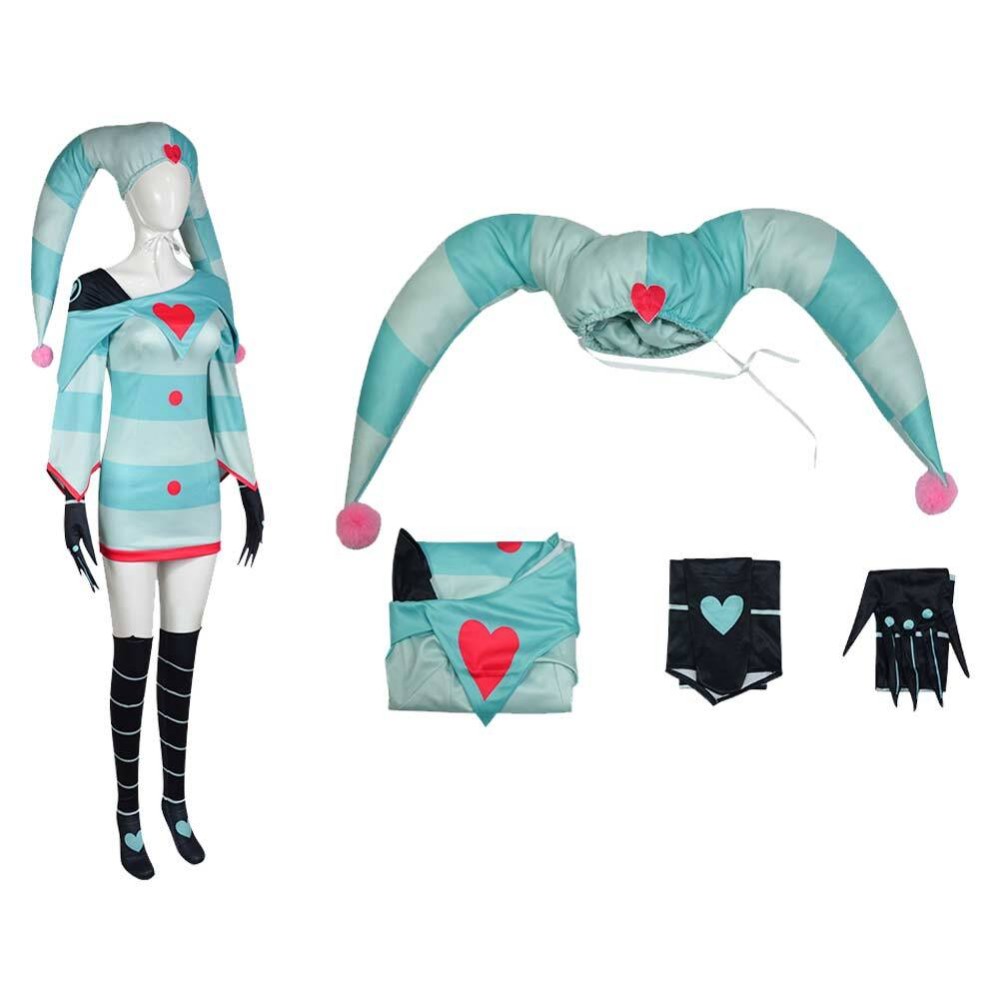 Helluva Boss Fizzarolli Green Fullset Cosplay Costume Halloween Carnival Outfit