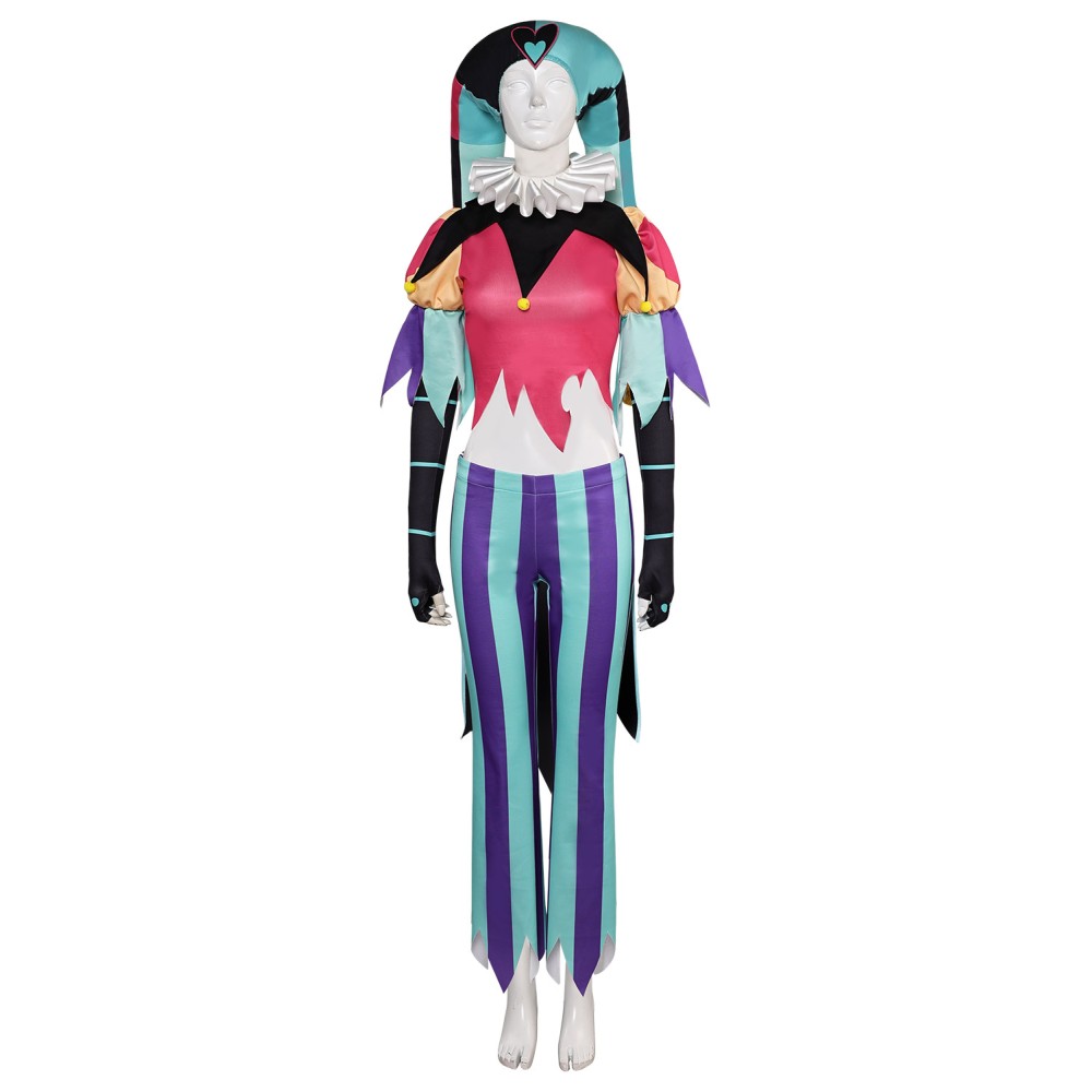 Helluva Boss Fizzarolli Clown Full Set Hazbin Hotel Suit Cosplay Costume Halloween Carnival Outfit