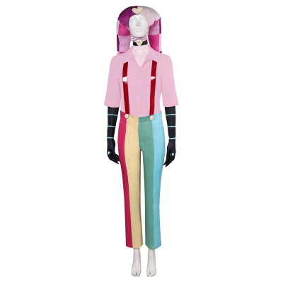 Helluva Boss 2024 Hazbin Hotel Fizzarolli Women Pink Suit Cosplay Costume Halloween Carnival Outfit