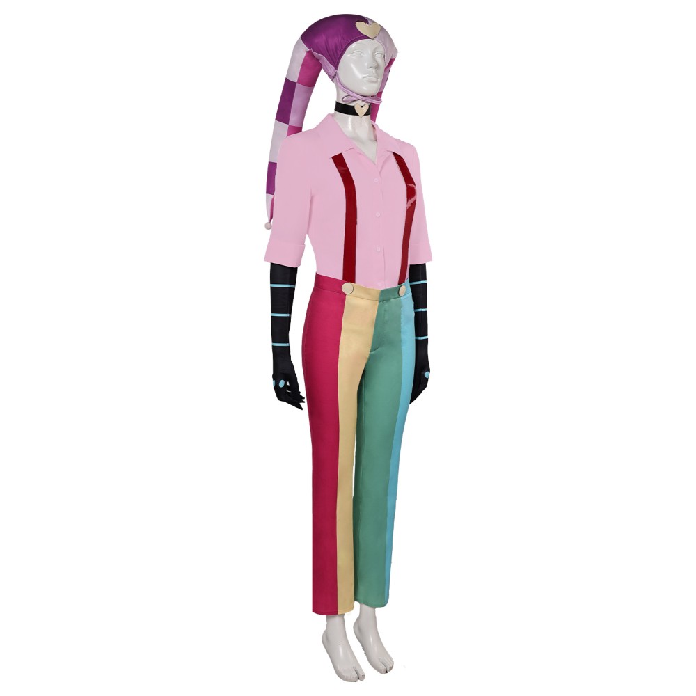 Helluva Boss 2024 Hazbin Hotel Fizzarolli Women Pink Suit Cosplay Costume Halloween Carnival Outfit