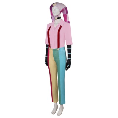 Helluva Boss 2024 Hazbin Hotel Fizzarolli Women Pink Suit Cosplay Costume Halloween Carnival Outfit