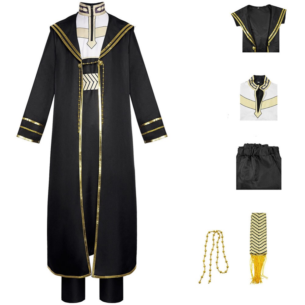 Heiter Black Robe Cosplay Costume Halloween Carnival Outfit