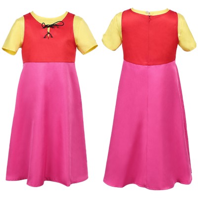 Heidi Girl of the Alps Heidi Kids Children Pink Dress Party Cosplay Costume Halloween Carnival