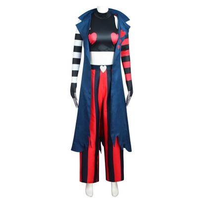 Hazbin Hotel Velvette Women Red Blue Suit Cosplay Costume Halloween Carnival Outfit