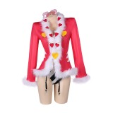 Hazbin Hotel Valentino Pink Sexy Lingerie for Women With Glasses 3Piece Set Suit Cosplay Costume Halloween Carnival Outfit