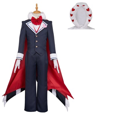 Hazbin Hotel Valentino Maid and Butler Cafe Butler Uniform Party Cosplay Costume Halloween Carnival