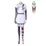 Hazbin Hotel Vaggie Women White Dress Set Suit Cosplay Costume Halloween Carnival Outfit