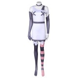 Hazbin Hotel Vaggie Women White Dress Set Suit Cosplay Costume Halloween Carnival Outfit