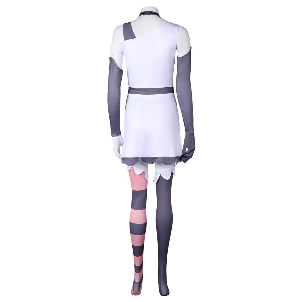 Hazbin Hotel Vaggie Women White Dress Set Suit Cosplay Costume Halloween Carnival Outfit