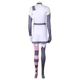 Hazbin Hotel Vaggie Women White Dress Set Suit Cosplay Costume Halloween Carnival Outfit