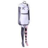 Hazbin Hotel Vaggie Women White Dress Set Suit Cosplay Costume Halloween Carnival Outfit