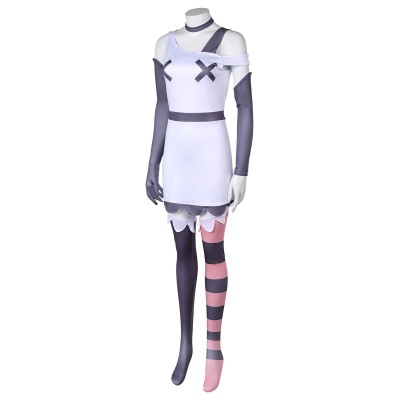 Hazbin Hotel Vaggie Women White Dress Set Suit Cosplay Costume Halloween Carnival Outfit