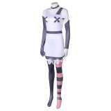 Hazbin Hotel Vaggie Women White Dress Set Suit Cosplay Costume Halloween Carnival Outfit