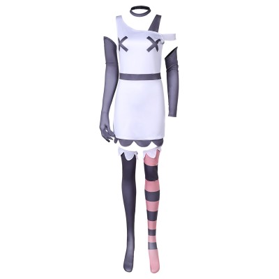 Hazbin Hotel Vaggie Women White Dress Set Suit Cosplay Costume Halloween Carnival Outfit