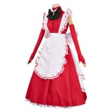 Hazbin Hotel Vaggie Maid and Butler Cafe Red Maiden Dress Party Cosplay Costume Halloween Carnival