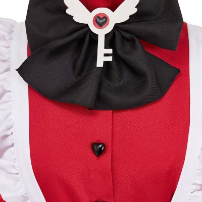 Hazbin Hotel Vaggie Maid and Butler Cafe Red Maiden Dress Party Cosplay Costume Halloween Carnival